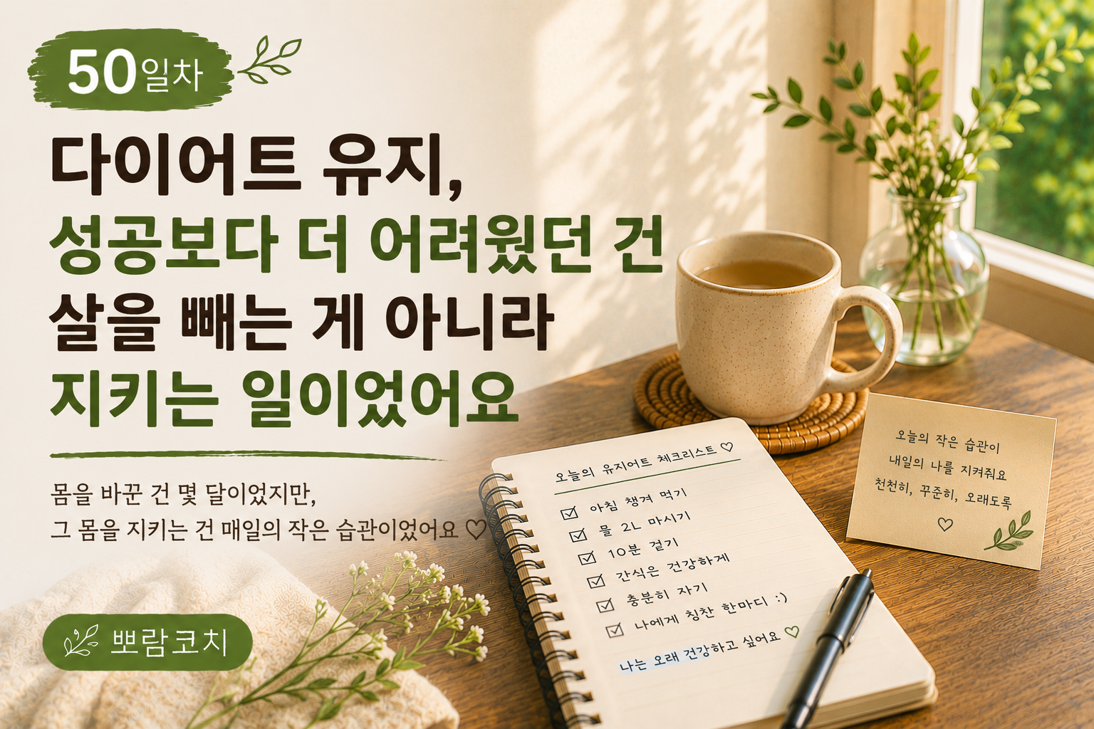 다이어트 유지 몸을 지키는 건 매일의 작은 습관이었어요
