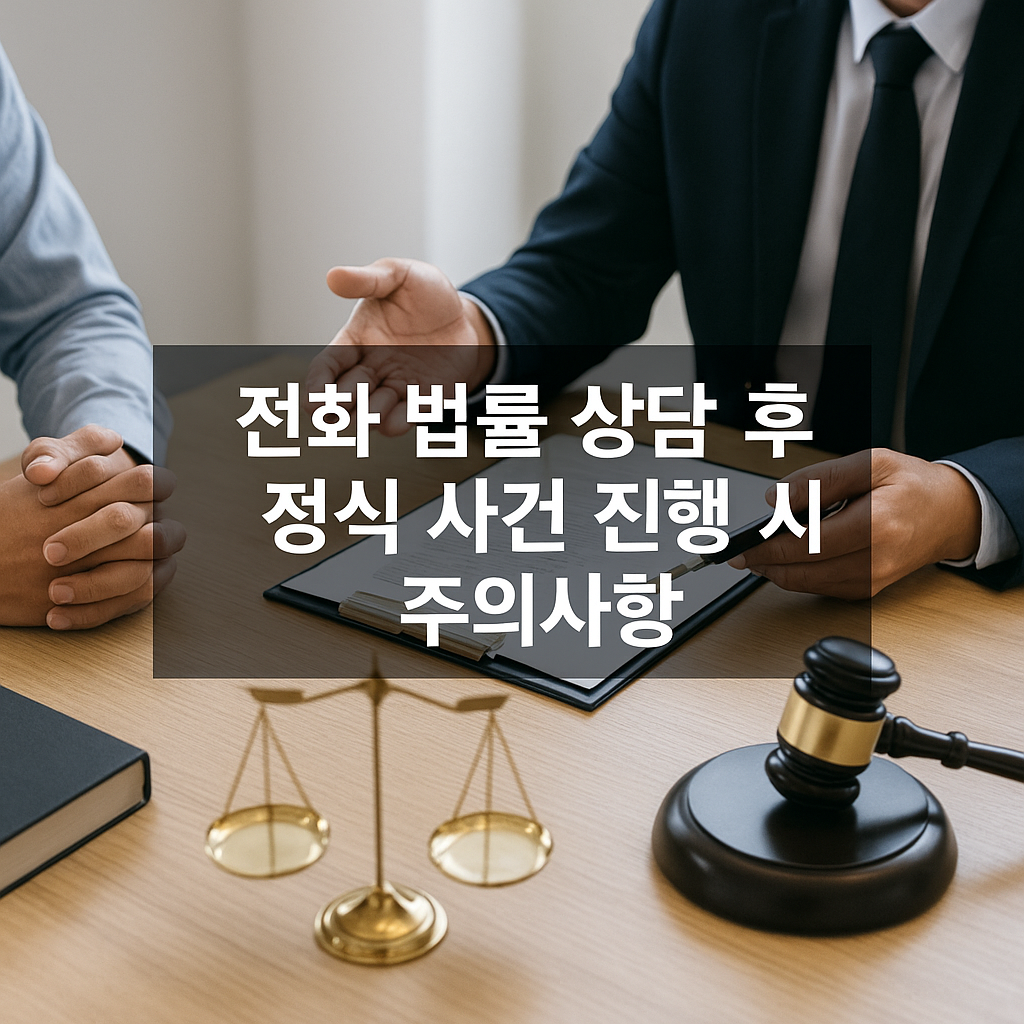 전화 법률 상담 후 정식 사건 진행 시 주의사항