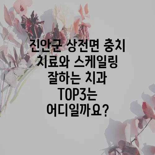 진안군 상전면 충치 치료와 스케일링 잘하는 치과 TOP3는 어디일까요?