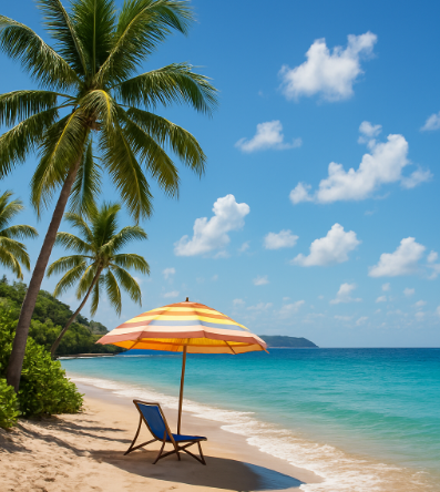 한적한 여름 바다 휴양지