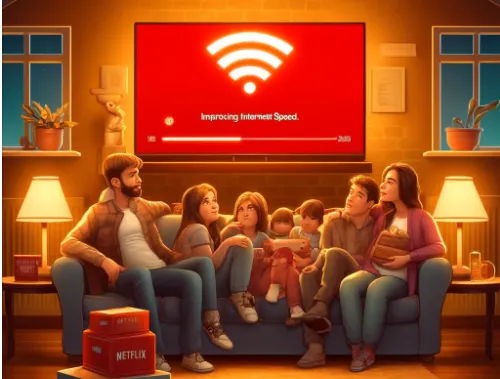 챗gpt가 그려준 넷플릭스와 속도 관련 그림