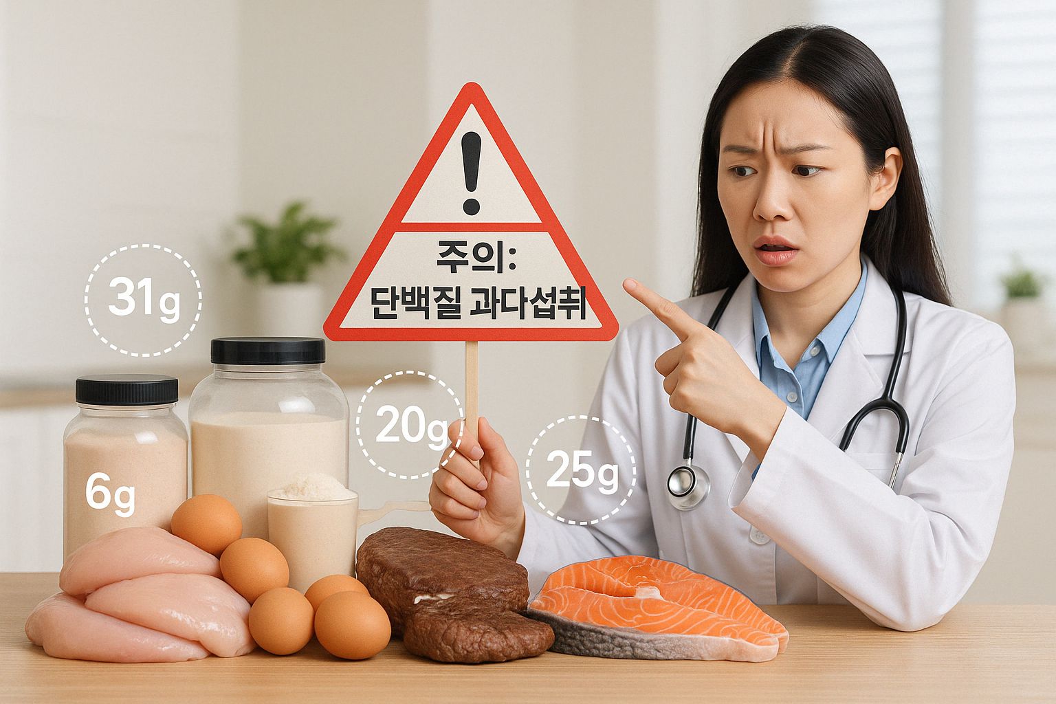 단백질 과다섭취의 위험 시각화