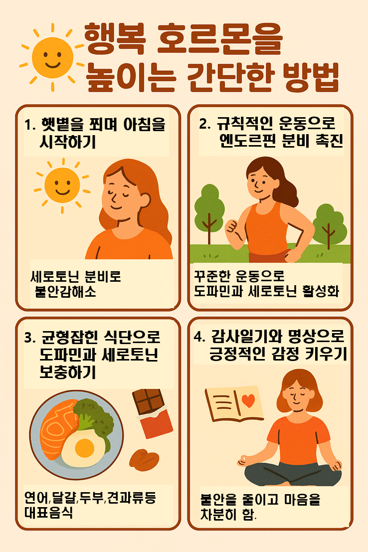 행복 호르몬을 높이는 간단한 방법
