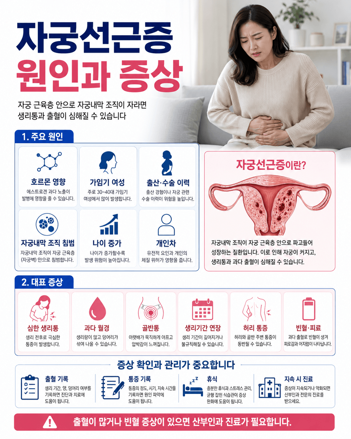 자궁선근증 원인과 증상