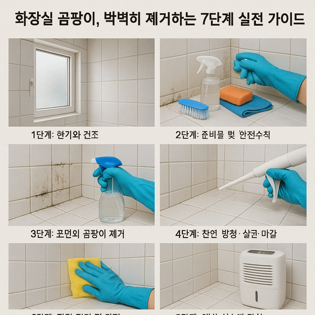 화장실 곰팡이, 완벽히 제거하는 7단계 실전 가이드
