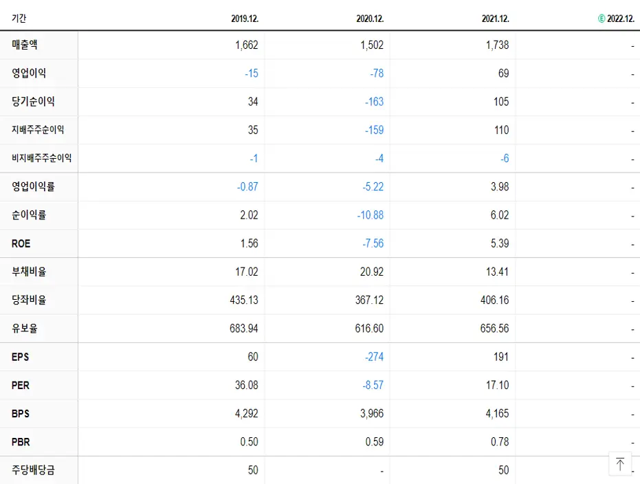 광전자 재무제표