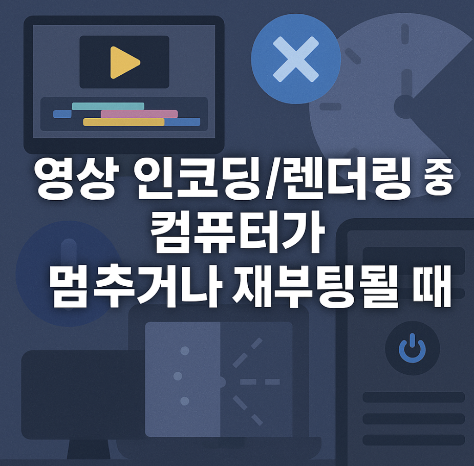 영상 인코딩/렌더링 중 컴퓨터가 멈추거나 재부팅될 때