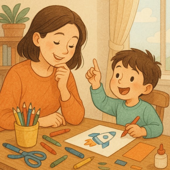 창의력을 키우는 다양한 놀이를 함께하는 부모와 아이