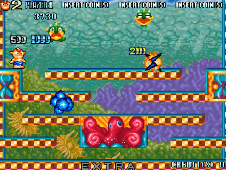 번개를-던져-적을-처치하고-점수를-획득하는-화면