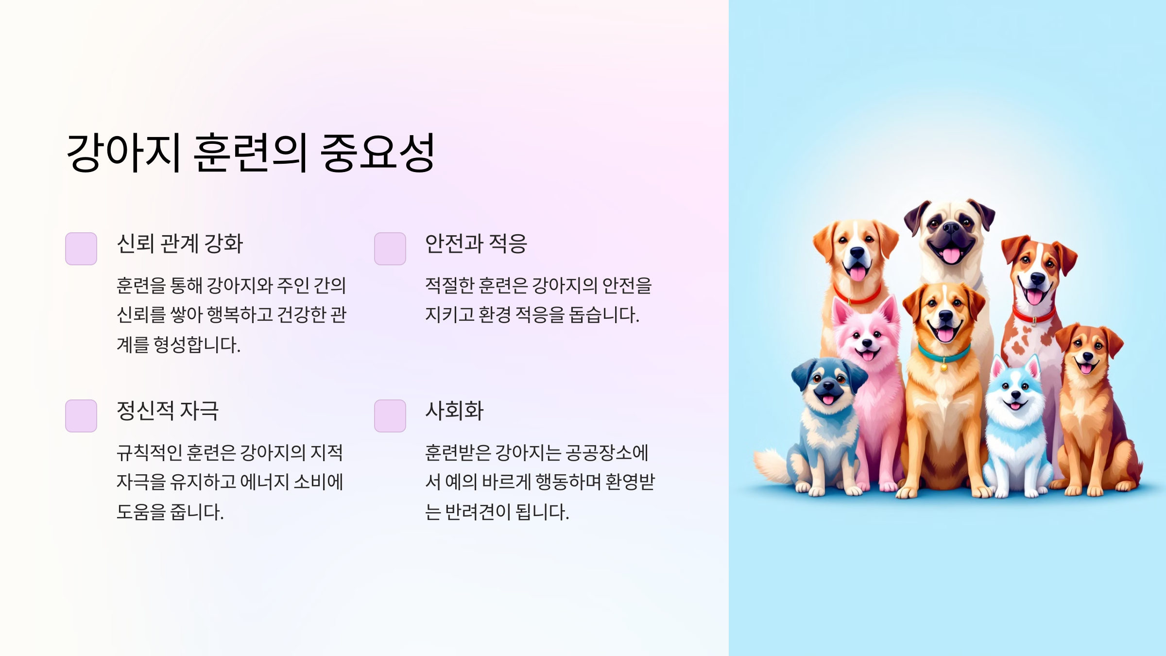 강아지 훈련의 중요성