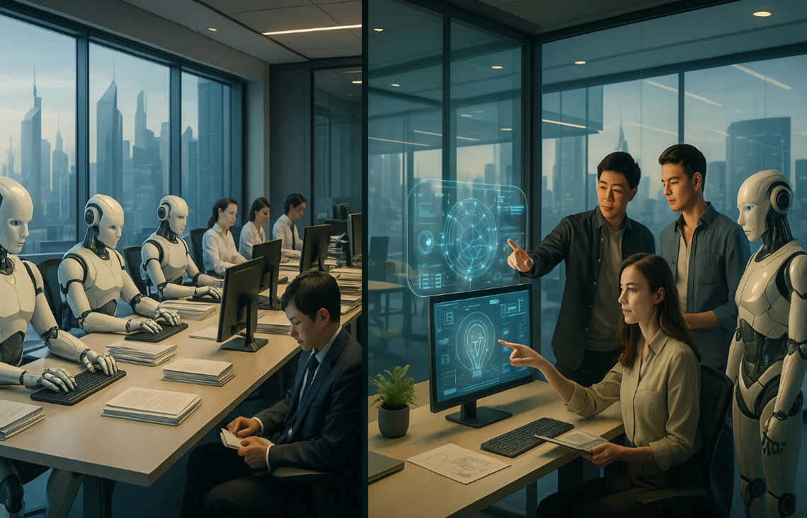 단순 사무직은 대부분 로봇으로 대체되지만, 창의적인 일은 인간과 AI가 협업하며 시너지 창출