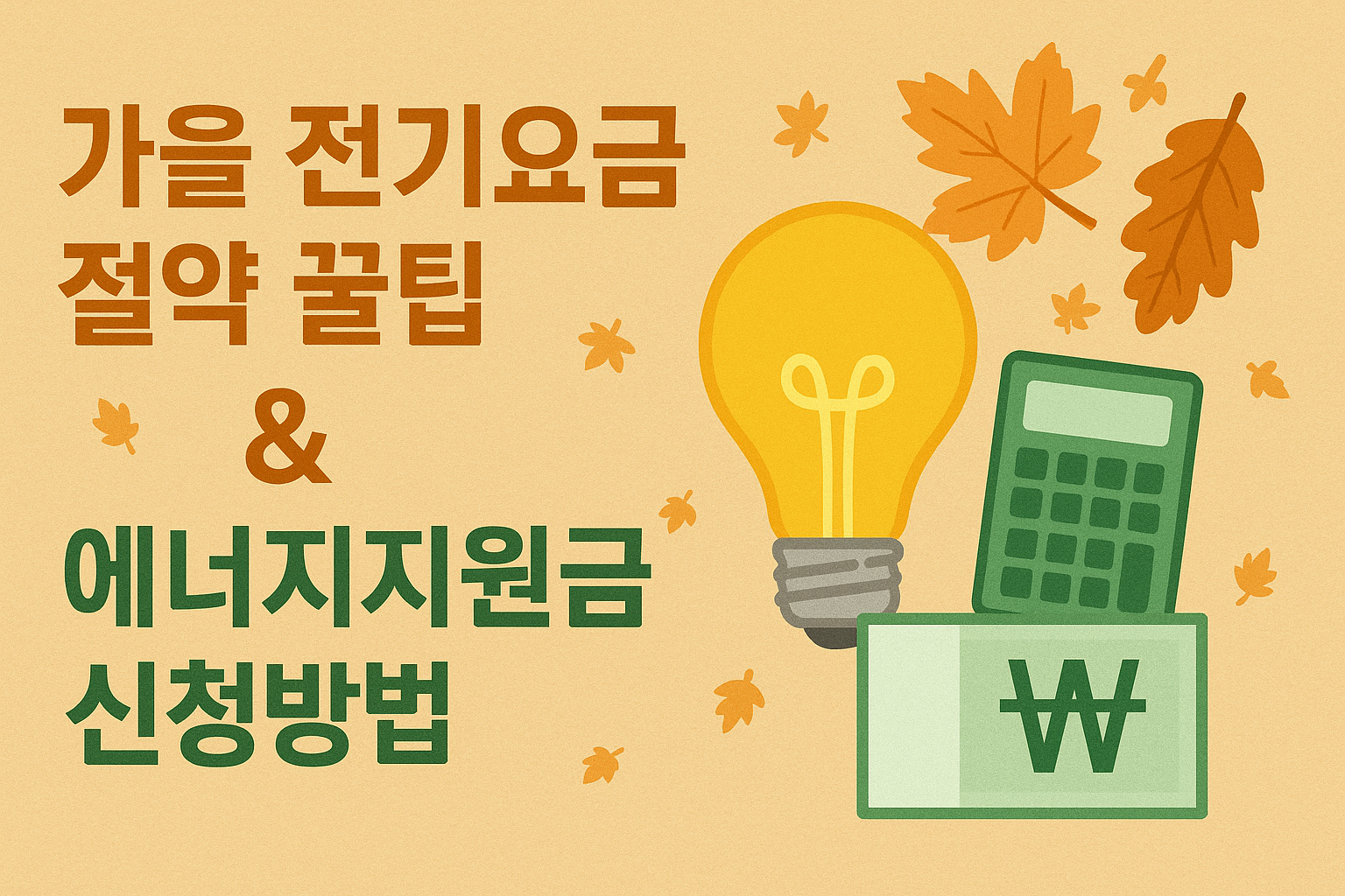 🍂 가을 전기요금 절약 꿀팁 & 에너지지원금 신청방법 관련사진.