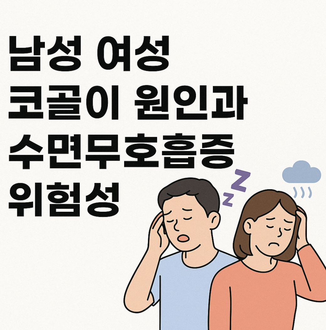남성 여성 코골이 수면 무호흡 이미지