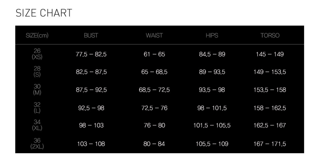 나이키 수영복 사이즈표
