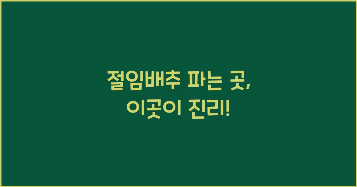 절임배추 파는 곳