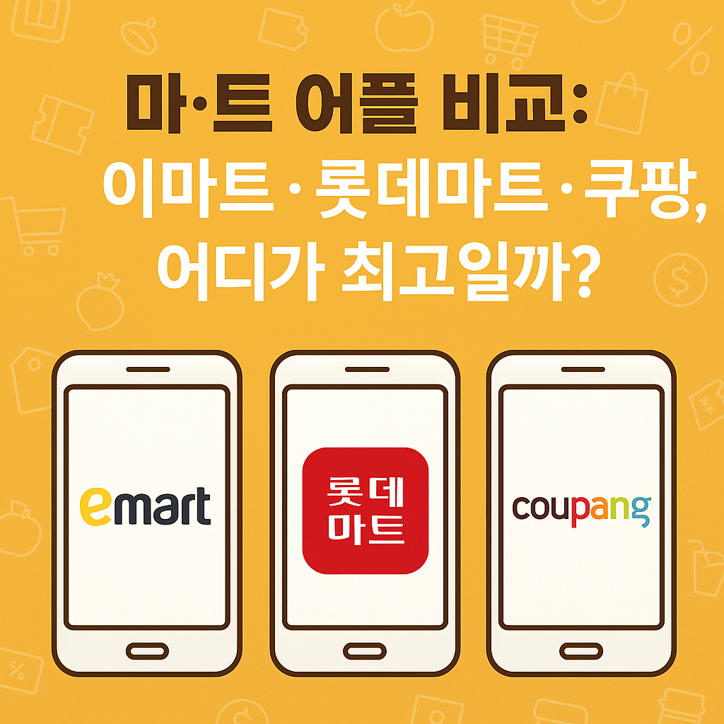 마트 어플 비교: 이마트 · 롯데마트 · 쿠팡, 어디가 최고일까?