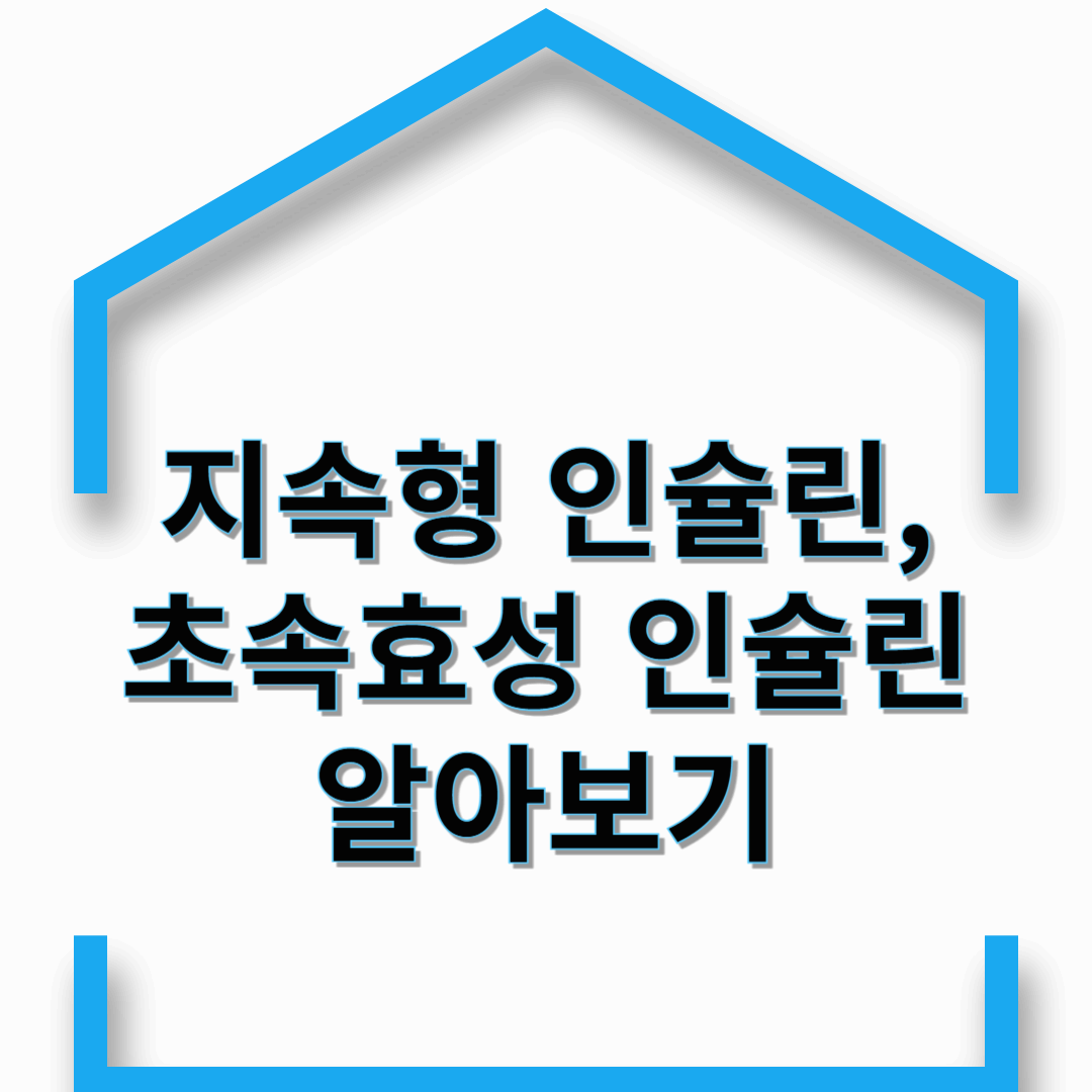 지속형 인슐린과 초속효성 인슐린 차이점과 주의사항