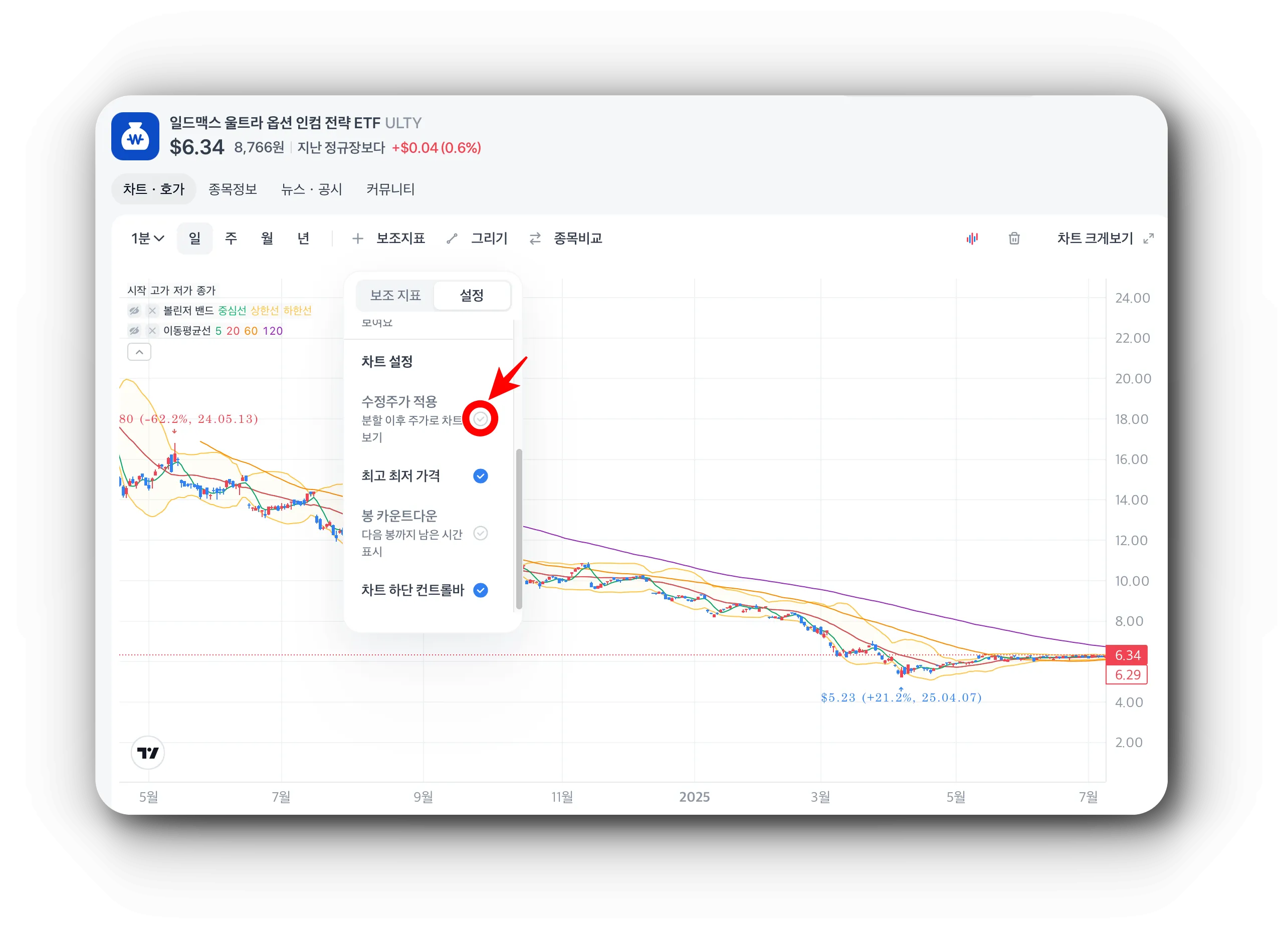 수정주가-체크표시-꺼진거-확인하기