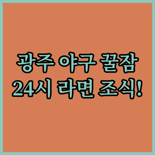 출장 야구 관람 최적의 광주 숙소 2..