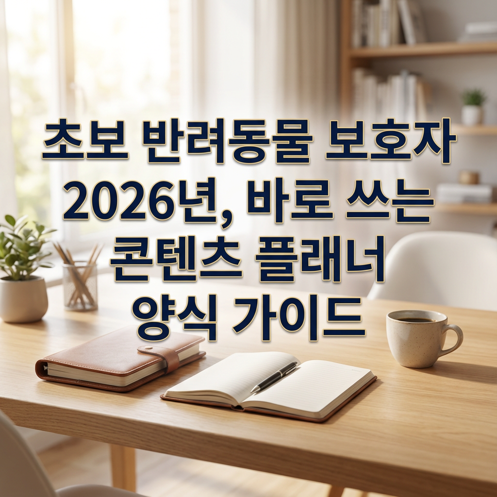 초보 반려동물 보호자 2026년 | 바로 쓰는 콘텐츠 플래너 양식 가이드