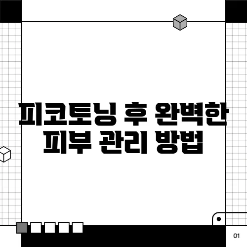 피코토닝 후 완벽한 피부 관리 방법