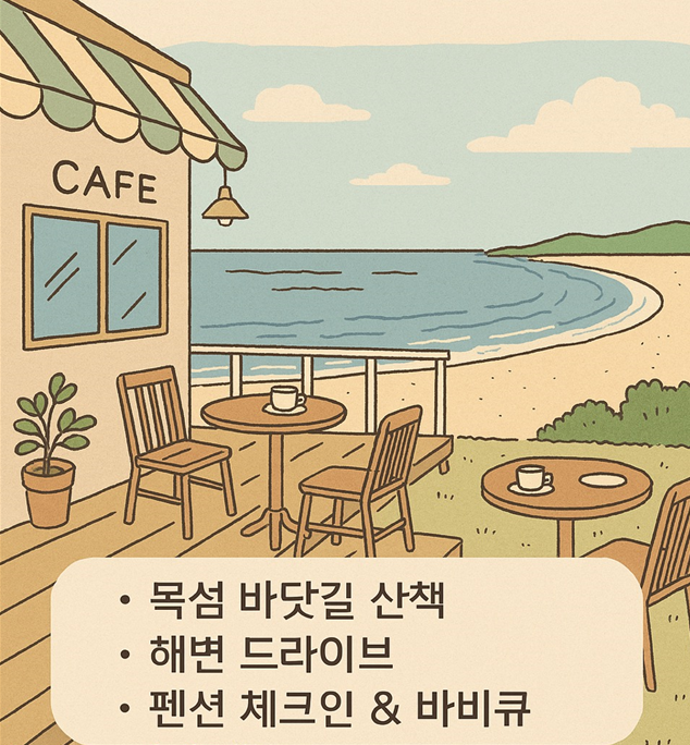 바닷가에 있는 카페 일러스트(츨처: 챗GPT 이미지)