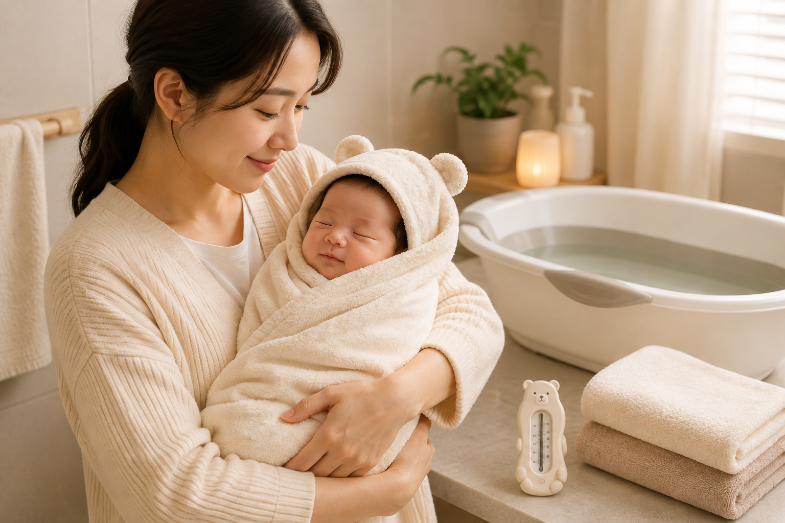 신생아 목욕 순서와 체온 유지 노하우