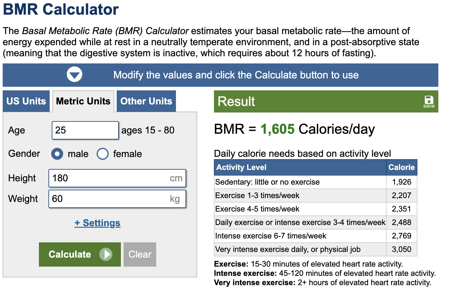 온라인 기초대사량 계산기 추천 2