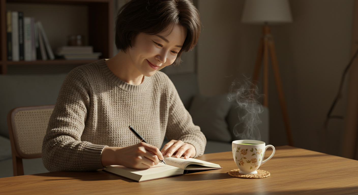 일기를 쓰는 여성