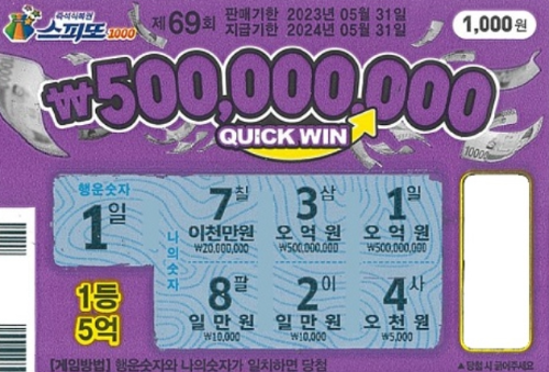 5억 대박! 1등 당첨자 스피또