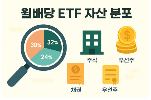 월배당 ETF 자산분포