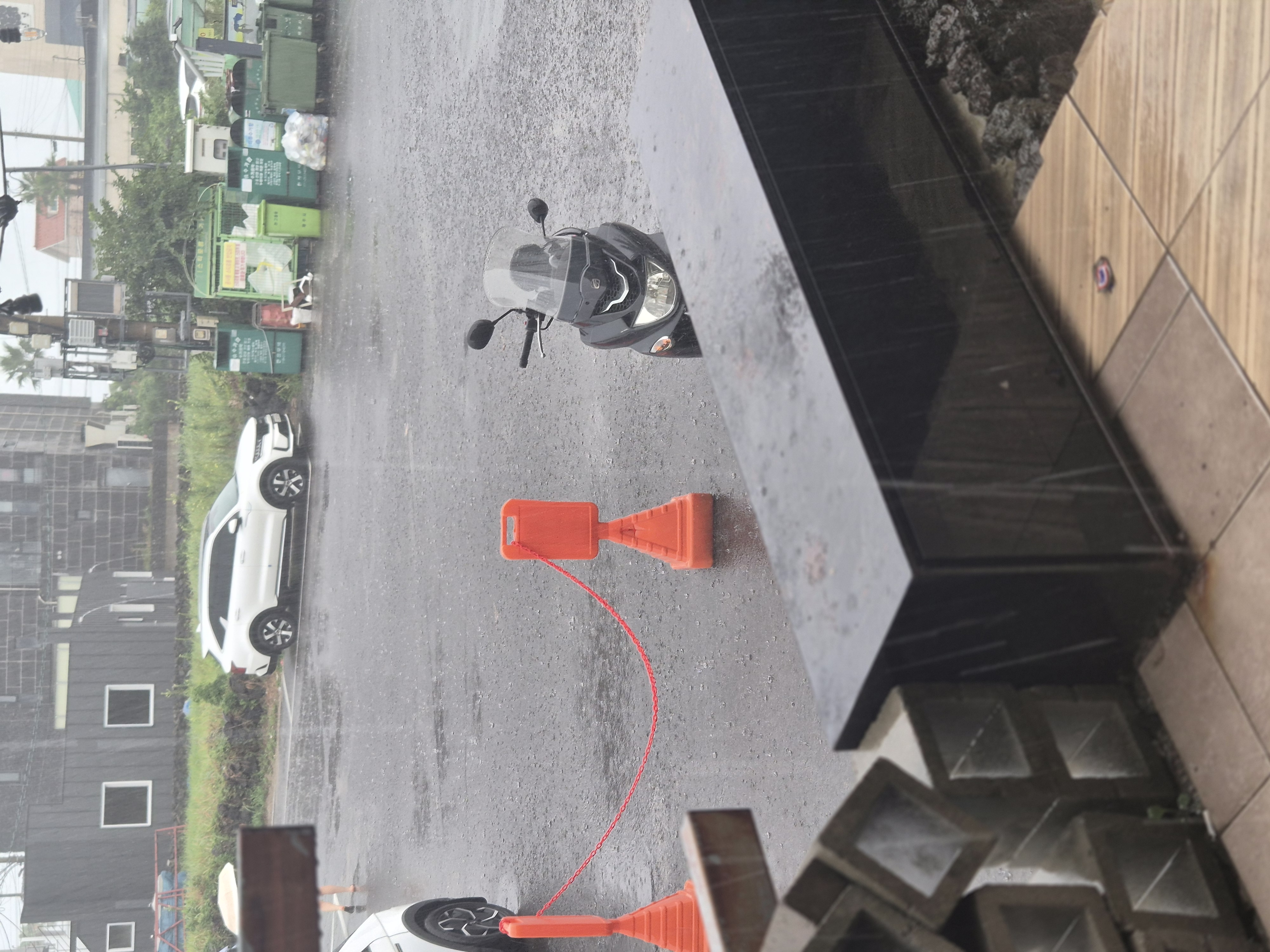 제주도 협재해수욕장에서 공항가는길. 폭우