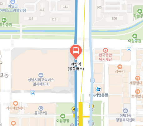 야탑역에서 인천공항 리무진 공항버스(5300번) 실시간 위치