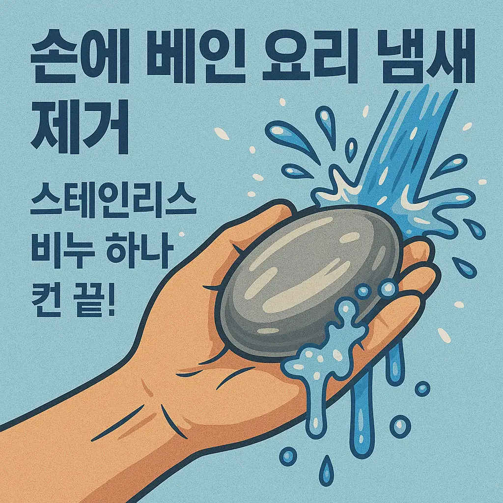 손에 베인 요리 냄새 제거, 스테인리스 비누 하나면 끝