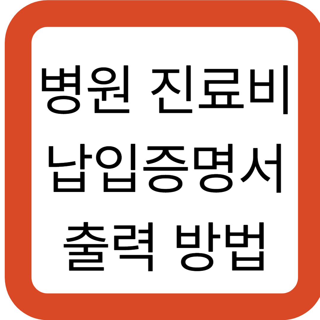 병원 진료비 납입증명서 출력 방법