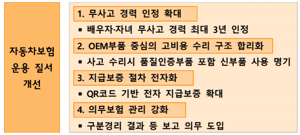 자동차보험 운용 질서 개선