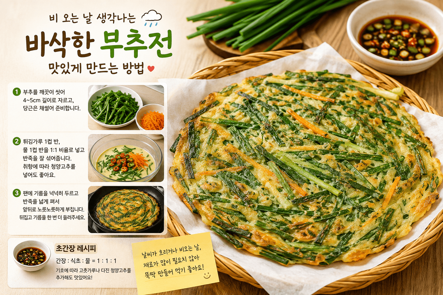 부추전 바삭하게 만드는 쉬운 방법