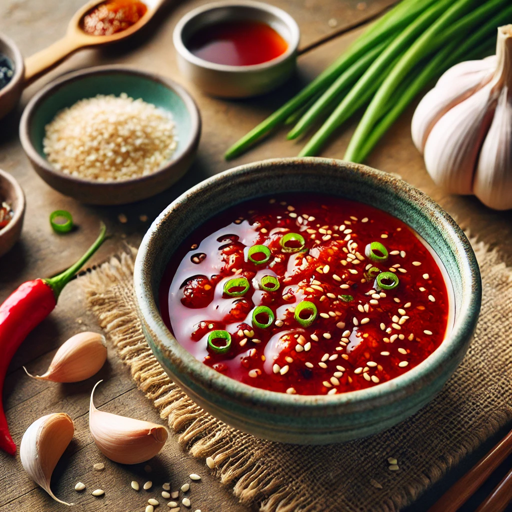 간장 1큰술 + 식초 1큰술 + 설탕 1작은술 + 참기름 1큰술 + 고춧가루 1큰술 + 다진 마늘 1/2작은술 + 통깨 톡톡!
➡️ 전부 섞어주면 새콤매콤한 양념장이 완성돼요!

✅ 꿀팁: 여기에 멸치액젓 반 큰술을 추가하면 감칠맛 폭발!
✅ 너무 맵지 않게 하려면 고춧가루는 기호에 맞게 조절하세요~