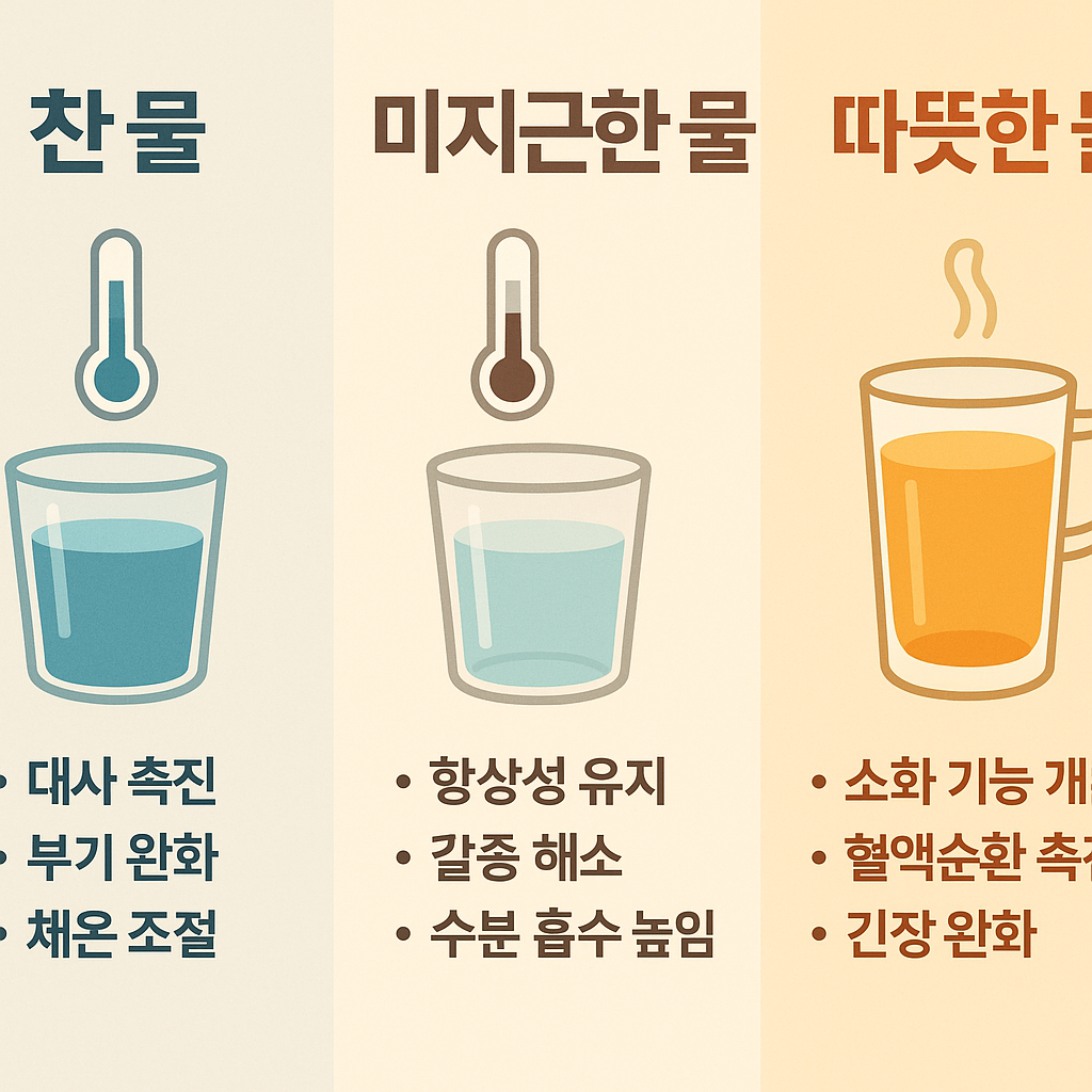 물의 온도에 따른 건강 효과 관련 사진