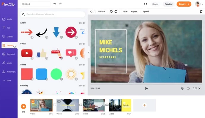 flexclip create elements