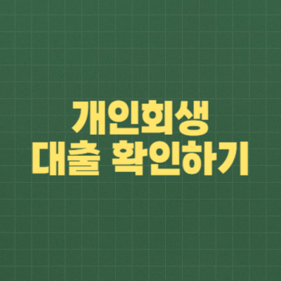 개인회생 대출 확인하기