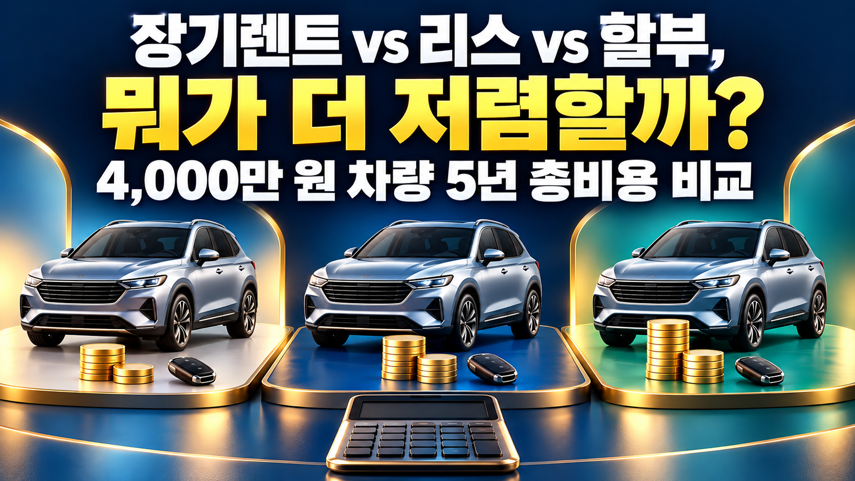 장기렌트 vs 리스 vs 할부, 뭐가 더 저렴할까? 4,000만 원 차량 5년 총비용 비교 관련 사진