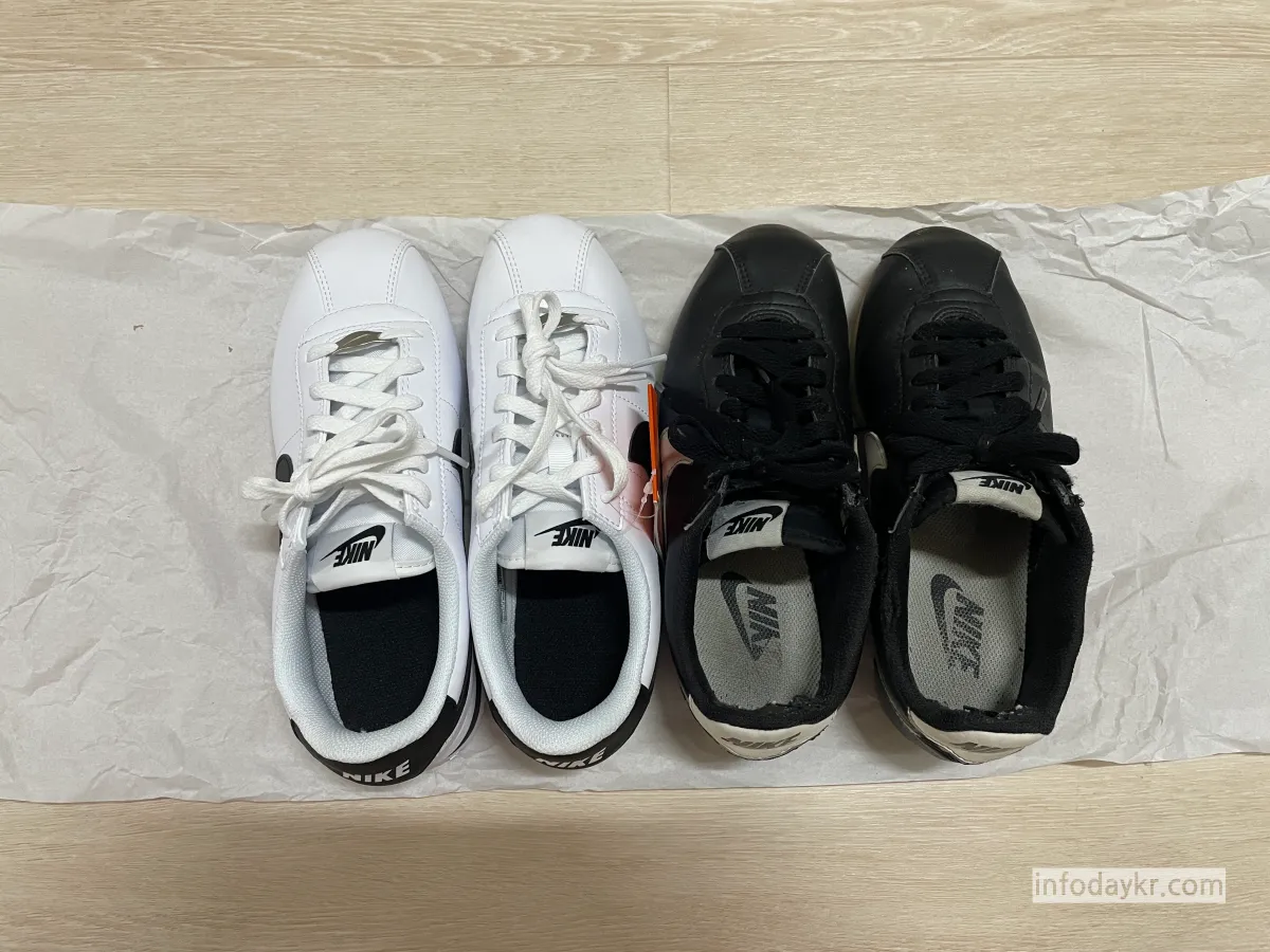 나이키-코르테즈-주니어-성인-비교