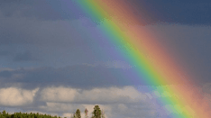 무지개 위를 나는(날으는) 꿈해몽