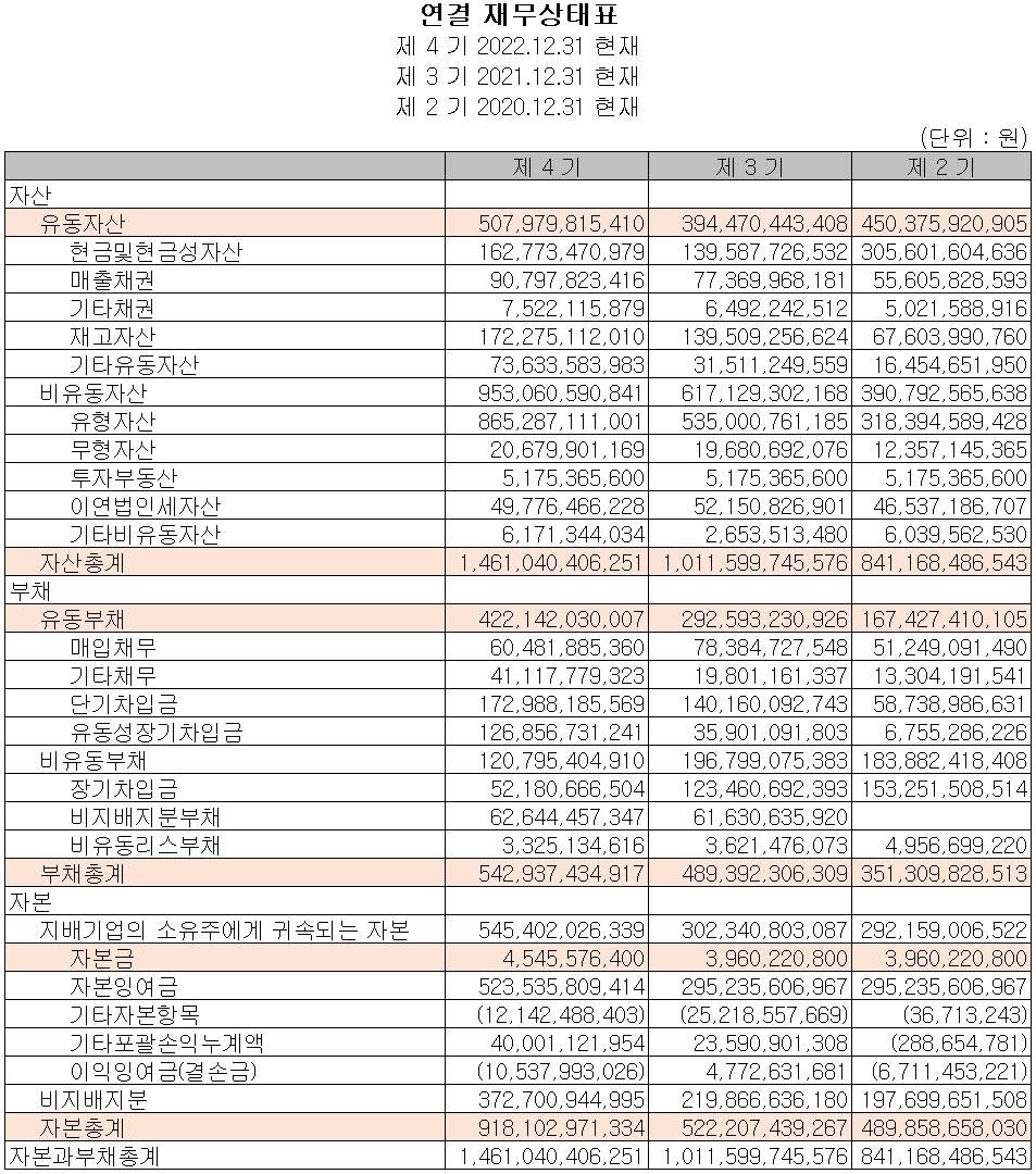 솔루스첨단소재 - 재무상태표