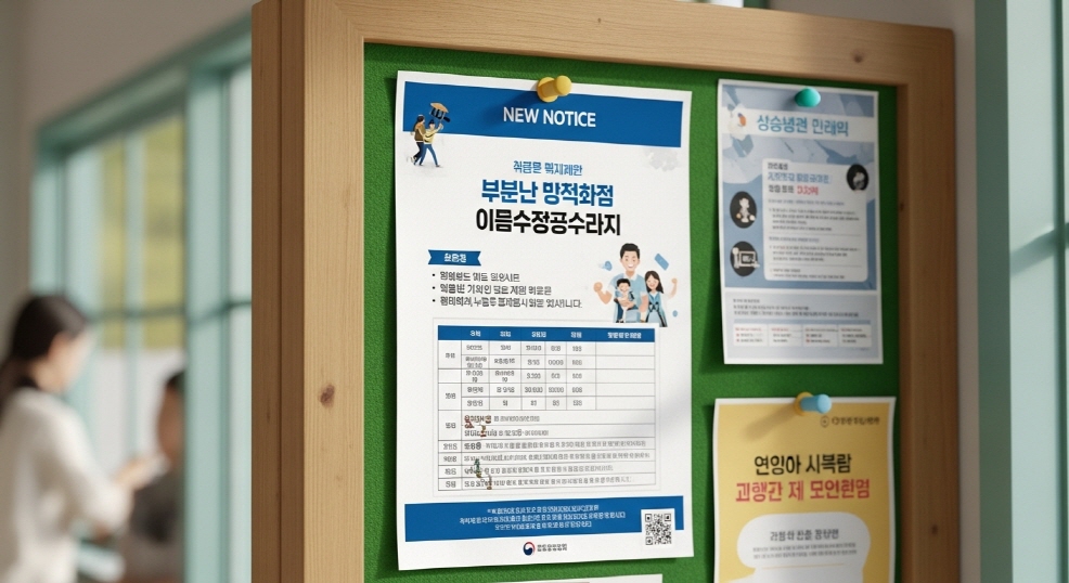 동네 벽보판에 소비쿠폰 신청 안내가 붙은 모습