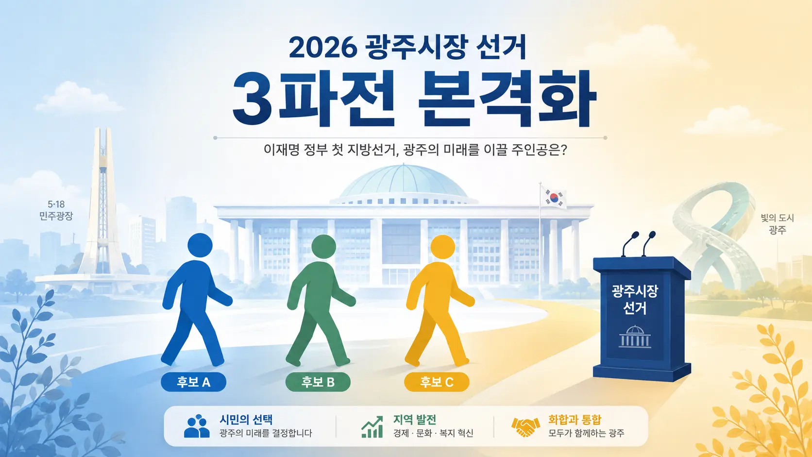 김민석 정청래 송영길 민주당 당권레이스 광주 출마선언 관련 이미지