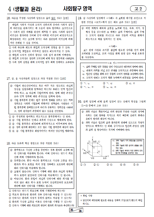 2021-9월-고2-모의고사-생활과 윤리-기출문제-다운