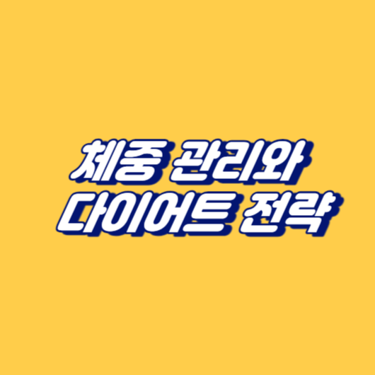 체중 관리와 다이어트 전략