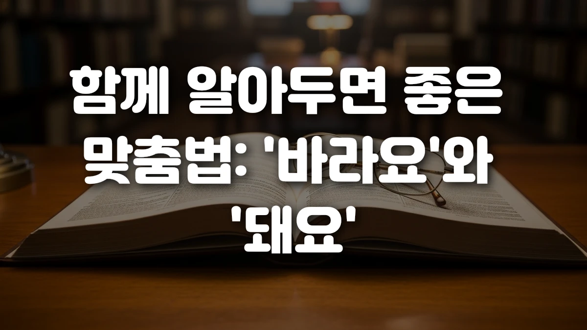 함께 알아두면 좋은 맞춤법 바라요 와 돼요